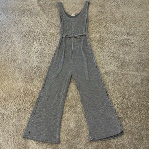 black and white soft striped jumpsuit